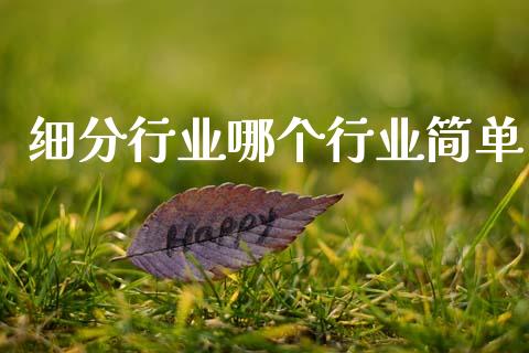 细分行业哪个行业简单_https://cj007.lansai.wang_金融监管_第1张