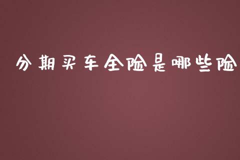 分期买车全险是哪些险_https://cj007.lansai.wang_财经新闻_第1张