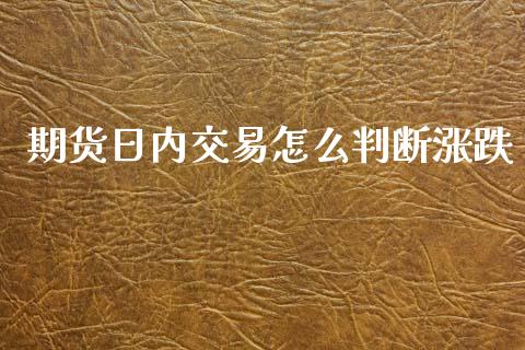 期货日内交易怎么判断涨跌_https://cj007.lansai.wang_财经新闻_第1张