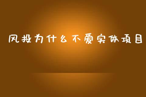 风投为什么不爱实体项目_https://cj007.lansai.wang_全球市场_第1张