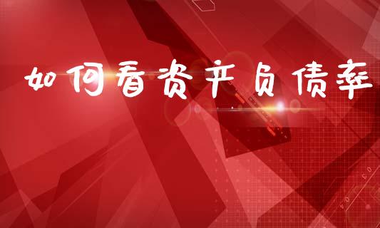 如何看资产负债率_https://cj007.lansai.wang_外汇交易_第1张