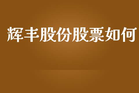 辉丰股份股票如何_https://cj007.lansai.wang_金融监管_第1张