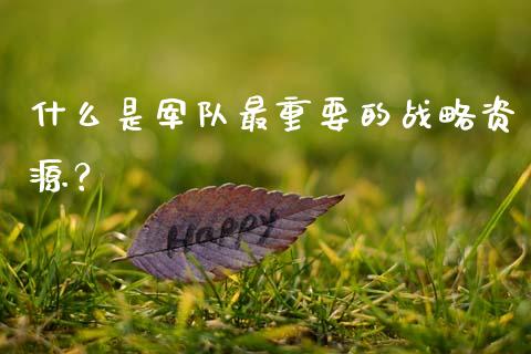 什么是军队最重要的战略资源？_https://cj007.lansai.wang_财经新闻_第1张