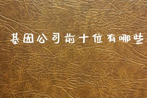 基因公司前十位有哪些_https://cj007.lansai.wang_债券资讯_第1张