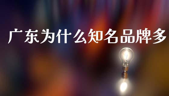 广东为什么知名品牌多_https://cj007.lansai.wang_外汇交易_第1张