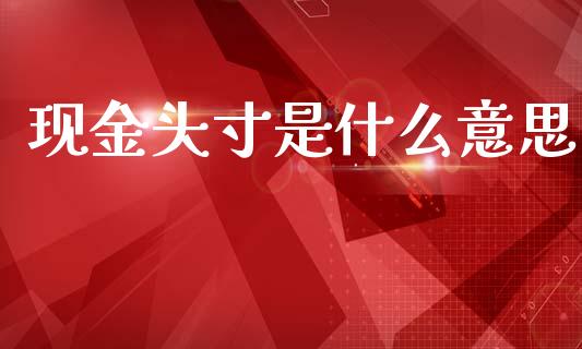 现金头寸是什么意思_https://cj007.lansai.wang_全球市场_第1张