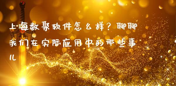 上海数聚软件怎么样？聊聊我们在实际应用中的那些事儿_https://cj007.lansai.wang_财经新闻_第1张