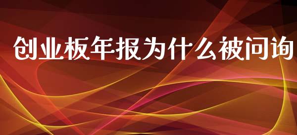 创业板年报为什么被问询_https://cj007.lansai.wang_财经新闻_第1张