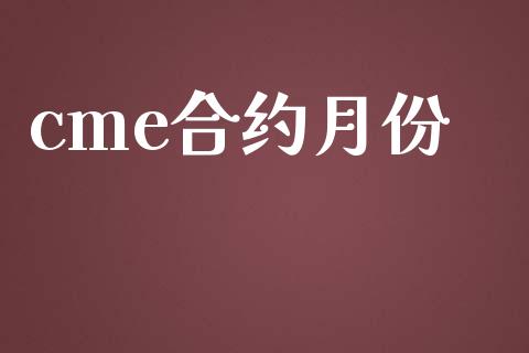 cme合约月份_https://cj007.lansai.wang_债券资讯_第1张