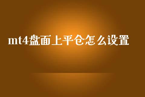 mt4盘面上平仓怎么设置_https://cj007.lansai.wang_金融监管_第1张