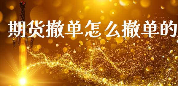 期货撤单怎么撤单的_https://cj007.lansai.wang_金融监管_第1张