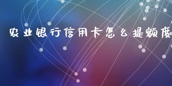 农业银行信用卡怎么提额度_https://cj007.lansai.wang_债券资讯_第1张