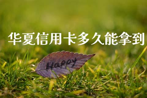 华夏信用卡多久能拿到_https://cj007.lansai.wang_全球市场_第1张
