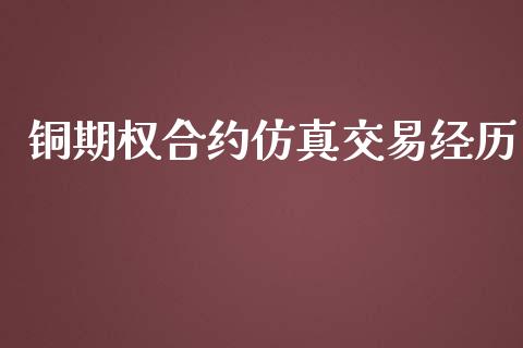 铜期权合约仿真交易经历_https://cj007.lansai.wang_外汇交易_第1张