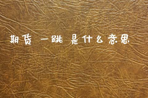 期货 一跳 是什么意思_https://cj007.lansai.wang_全球市场_第1张