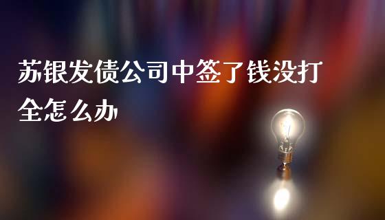 苏银发债公司中签了钱没打全怎么办_https://cj007.lansai.wang_期货开户_第1张
