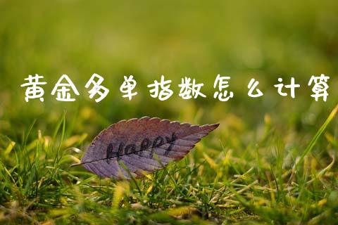 黄金多单指数怎么计算_https://cj007.lansai.wang_债券资讯_第1张