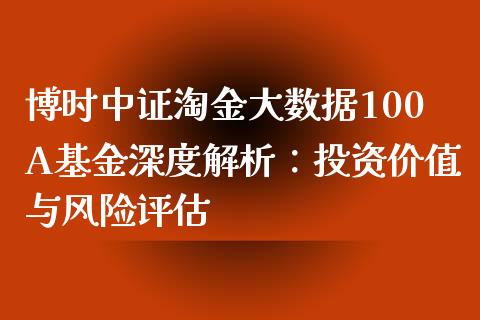 博时中证淘金大数据100A基金深度解析：投资价值与风险评估_https://cj007.lansai.wang_金融监管_第1张