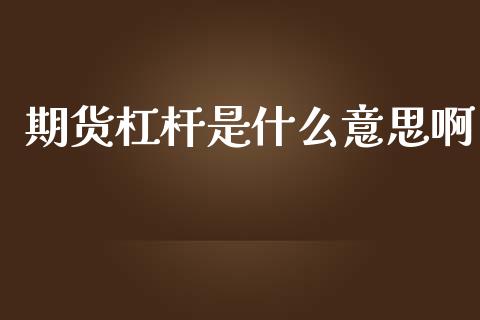 期货杠杆是什么意思啊_https://cj007.lansai.wang_全球市场_第1张
