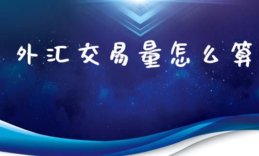 外汇交易量怎么算_https://cj007.lansai.wang_金融监管_第1张