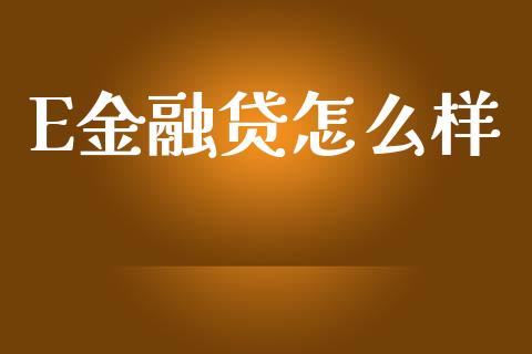 E金融贷怎么样_https://cj007.lansai.wang_金融监管_第1张