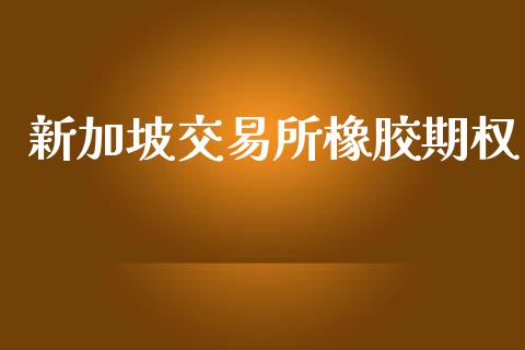 新加坡交易所橡胶期权_https://cj007.lansai.wang_金融监管_第1张