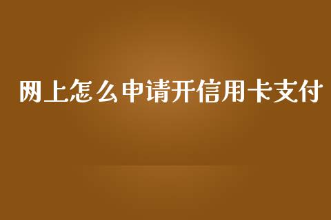 网上怎么申请开信用卡支付_https://cj007.lansai.wang_财经新闻_第1张