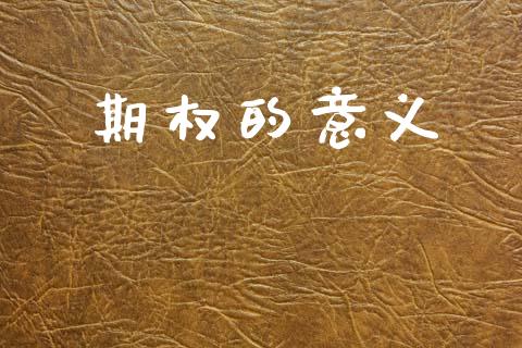 期权的意义_https://cj007.lansai.wang_债券资讯_第1张