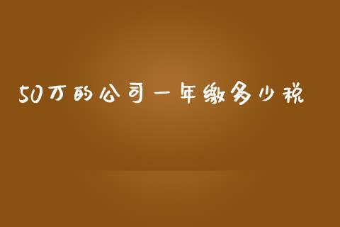 50万的公司一年缴多少税_https://cj007.lansai.wang_外汇交易_第1张