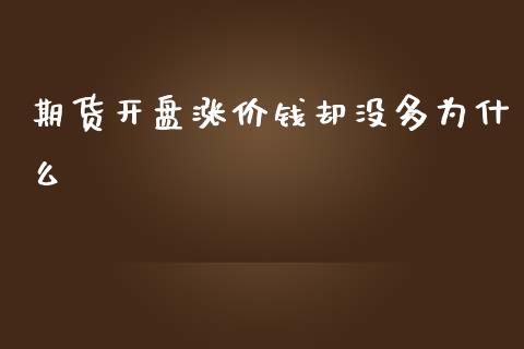 期货开盘涨价钱却没多为什么_https://cj007.lansai.wang_金融监管_第1张