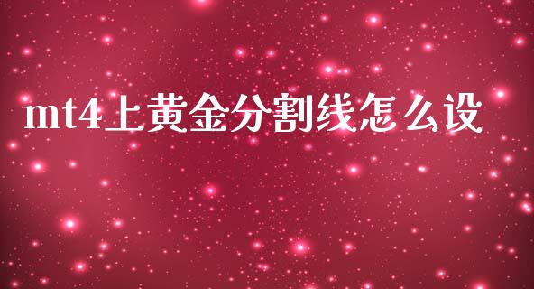mt4上黄金分割线怎么设_https://cj007.lansai.wang_财经新闻_第1张