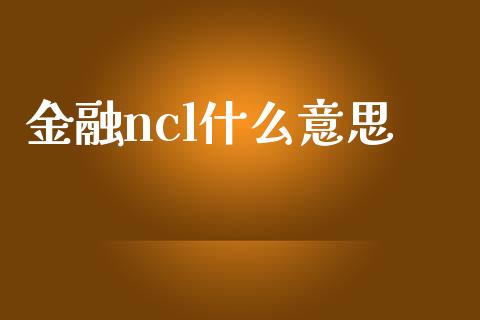 金融ncl什么意思_https://cj007.lansai.wang_财经新闻_第1张