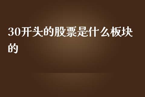 30开头的股票是什么板块的_https://cj007.lansai.wang_债券资讯_第1张