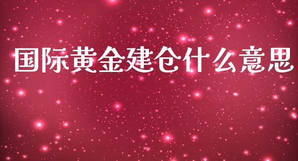 国际黄金建仓什么意思_https://cj007.lansai.wang_债券资讯_第1张