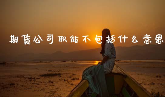 期货公司职能不包括什么意思_https://cj007.lansai.wang_金融监管_第1张