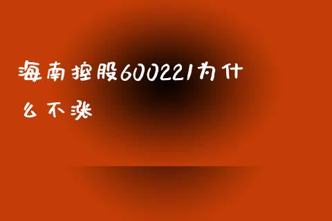 海南控股600221为什么不涨_https://cj007.lansai.wang_金融监管_第1张