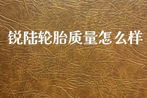 锐陆轮胎质量怎么样_https://cj007.lansai.wang_财经新闻_第1张