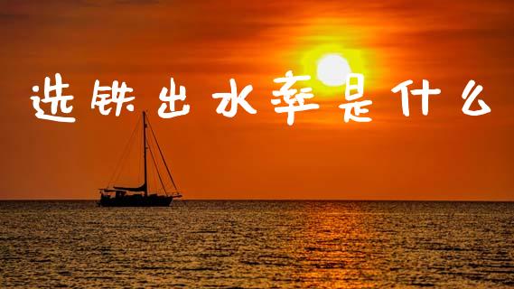 选铁出水率是什么_https://cj007.lansai.wang_全球市场_第1张