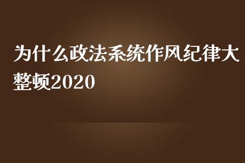 为什么政法系统作风纪律大整顿2020_https://cj007.lansai.wang_期货开户_第1张