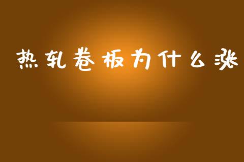 热轧卷板为什么涨_https://cj007.lansai.wang_金融监管_第1张
