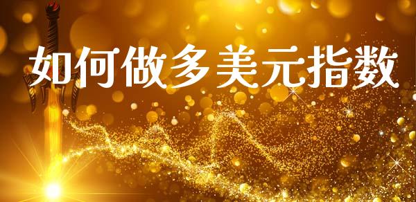 如何做多美元指数_https://cj007.lansai.wang_外汇交易_第1张