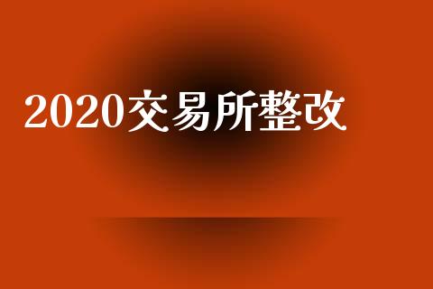 2020交易所整改_https://cj007.lansai.wang_全球市场_第1张