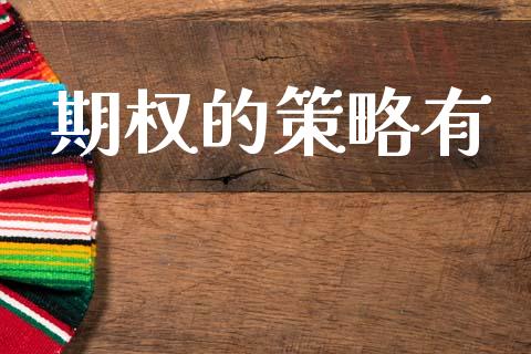 期权的策略有_https://cj007.lansai.wang_财经新闻_第1张