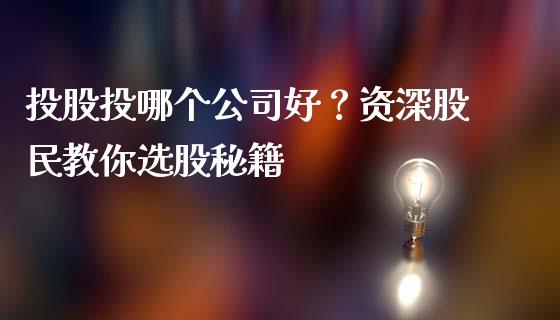 投股投哪个公司好？资深股民教你选股秘籍_https://cj007.lansai.wang_期货开户_第1张