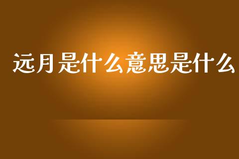 远月是什么意思是什么_https://cj007.lansai.wang_金融监管_第1张