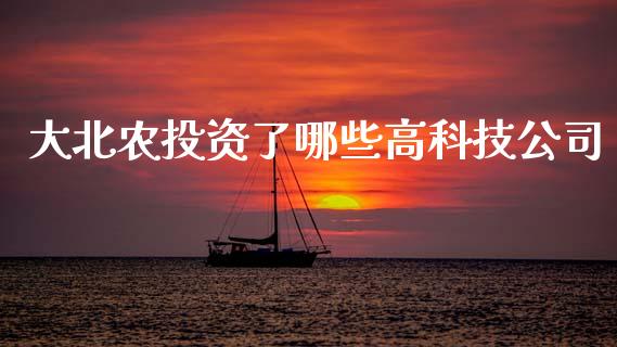 大北农投资了哪些高科技公司_https://cj007.lansai.wang_金融监管_第1张
