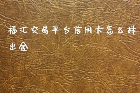 福汇交易平台信用卡怎么样出金_https://cj007.lansai.wang_财经新闻_第1张