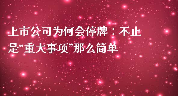 上市公司为何会停牌：不止是“重大事项”那么简单_https://cj007.lansai.wang_金融监管_第1张