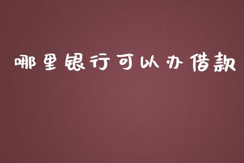 哪里银行可以办借款_https://cj007.lansai.wang_期货开户_第1张