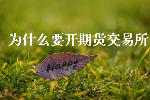 为什么要开期货交易所_https://cj007.lansai.wang_金融监管_第1张